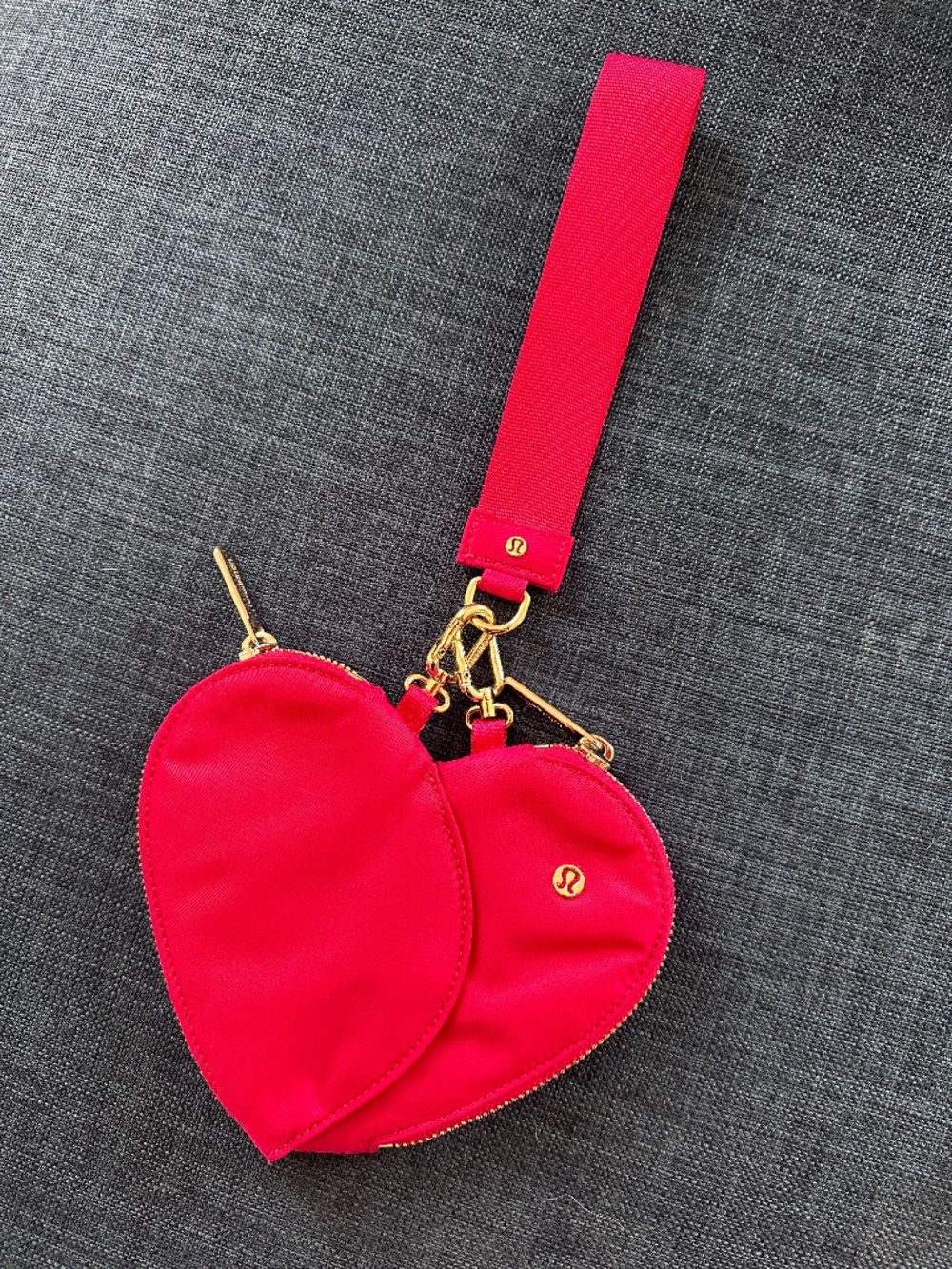 lululemon athletica Pink Heart Wristlet Dual Pouch